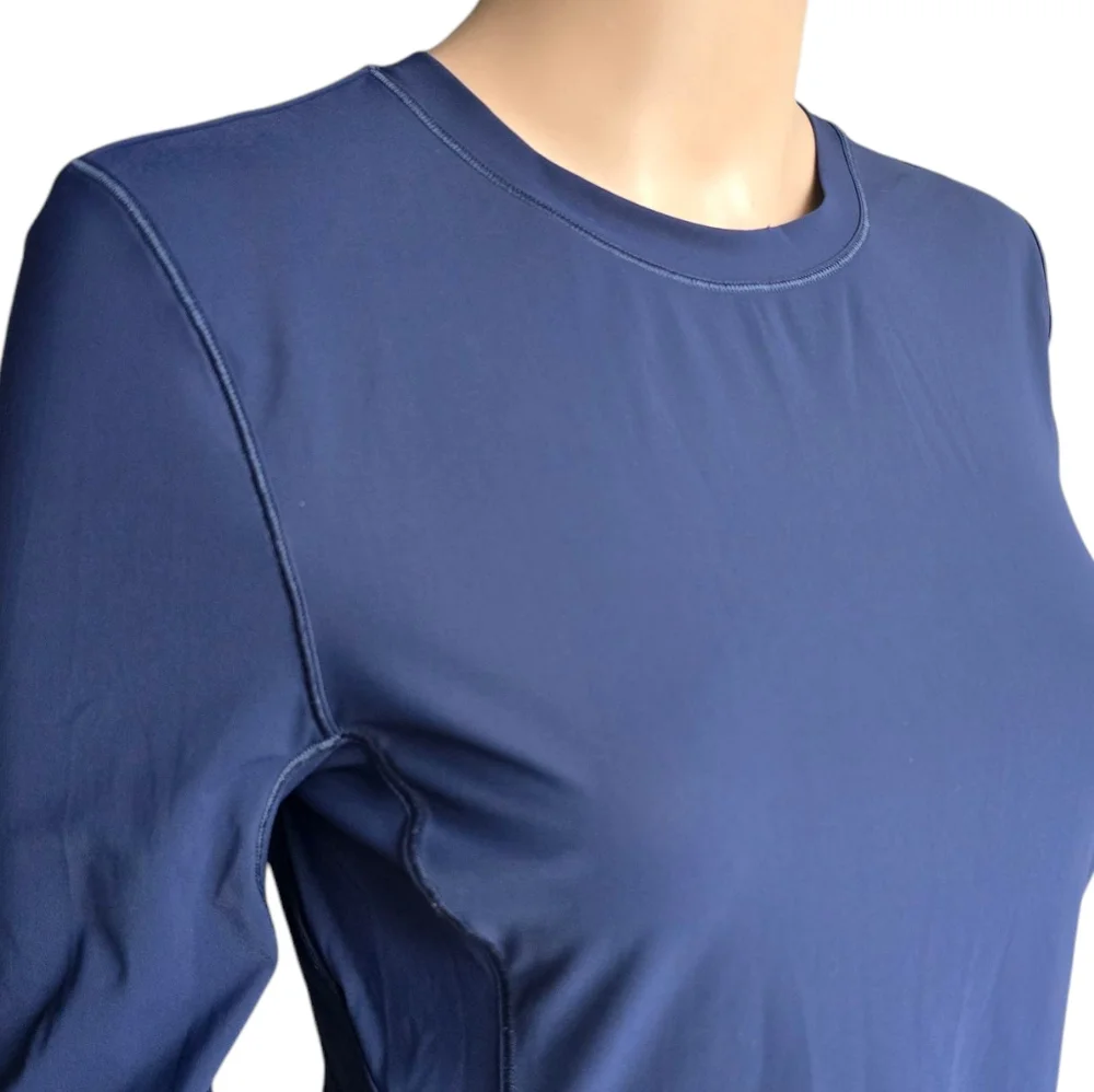 Lululemon UV Protection Fold-Over Running Long-Sleeve Shirt Night Sea